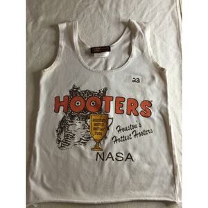 b16-22 Hooters Girl Worn Super Sexy Vintage Uniform Tank NASA Houston Texas Xs